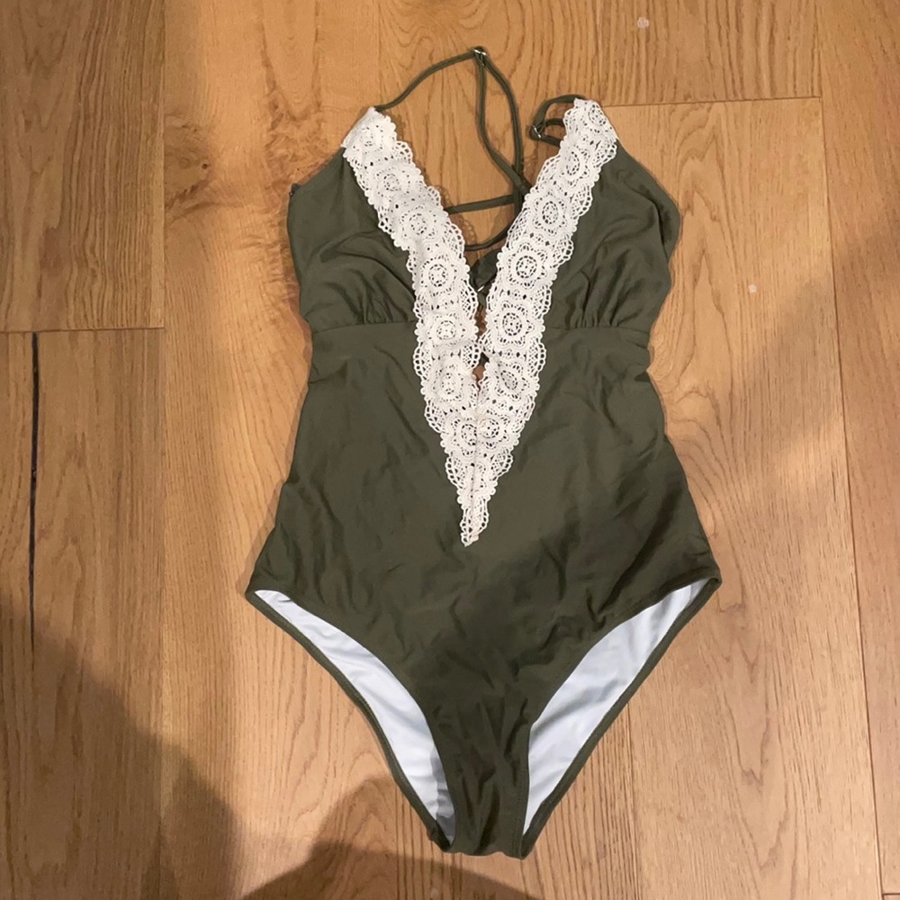 Green One piece bathing suit